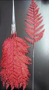 Frunze decorative roșii cu sclipici - 12 buc/set